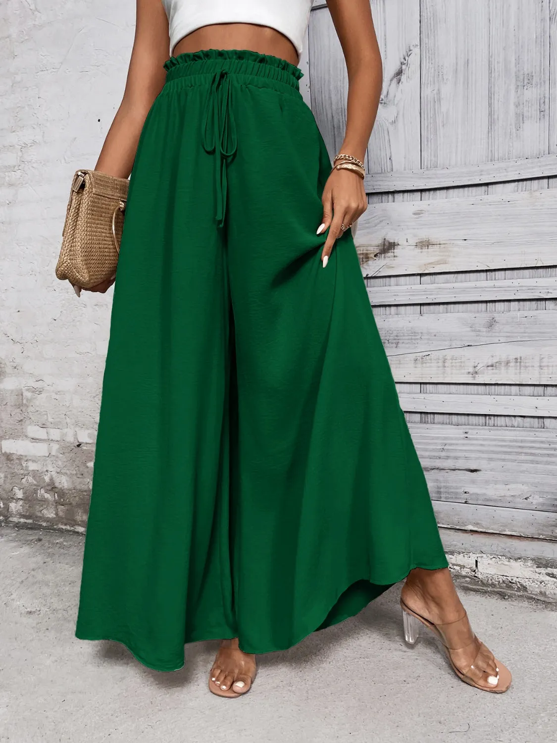 Resort Style High Waist Wide Leg Pants