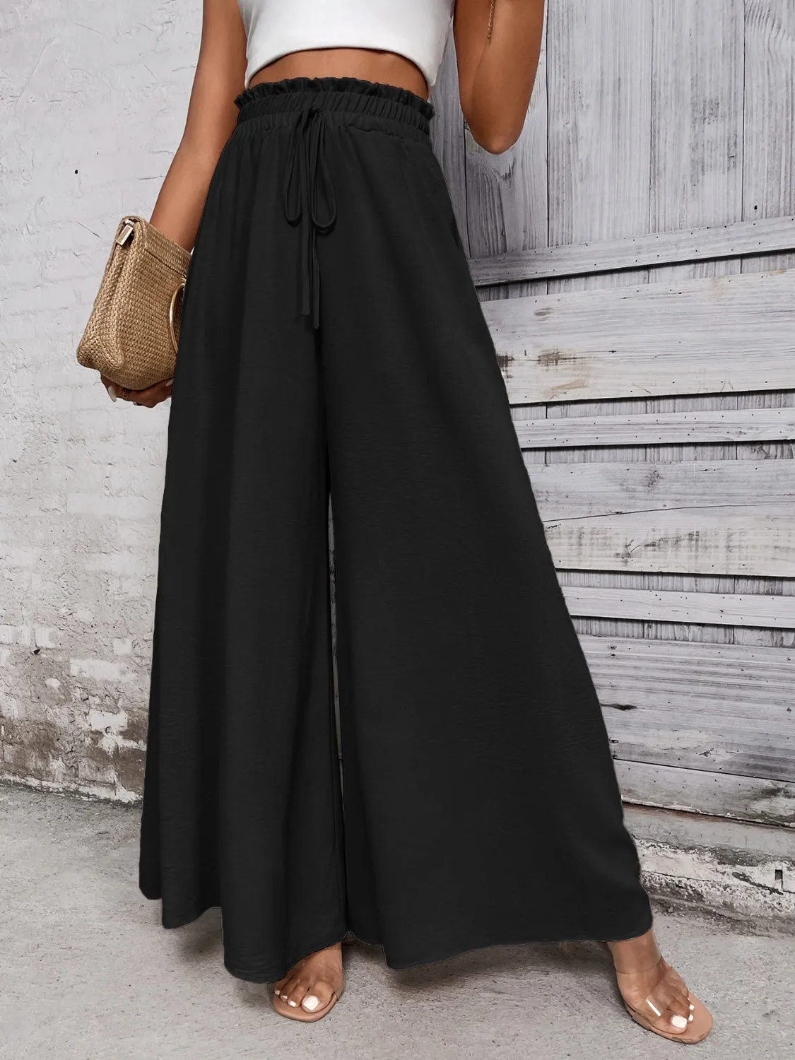 Resort Style High Waist Wide Leg Pants