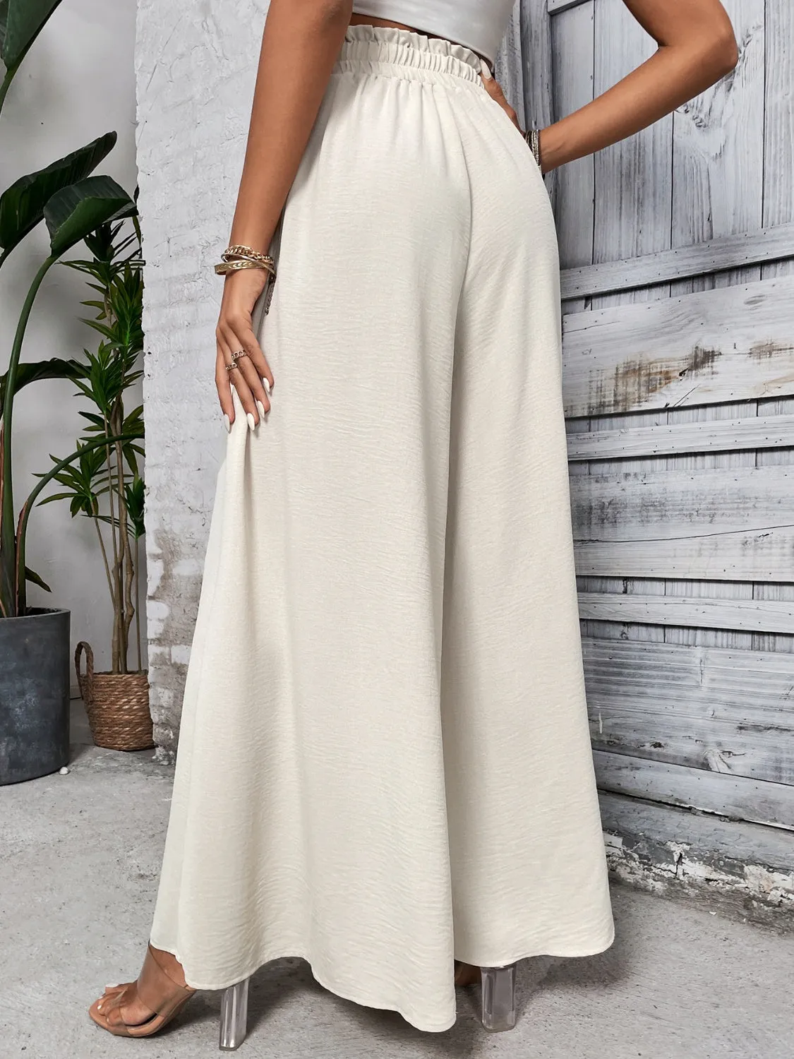 Resort Style High Waist Wide Leg Pants