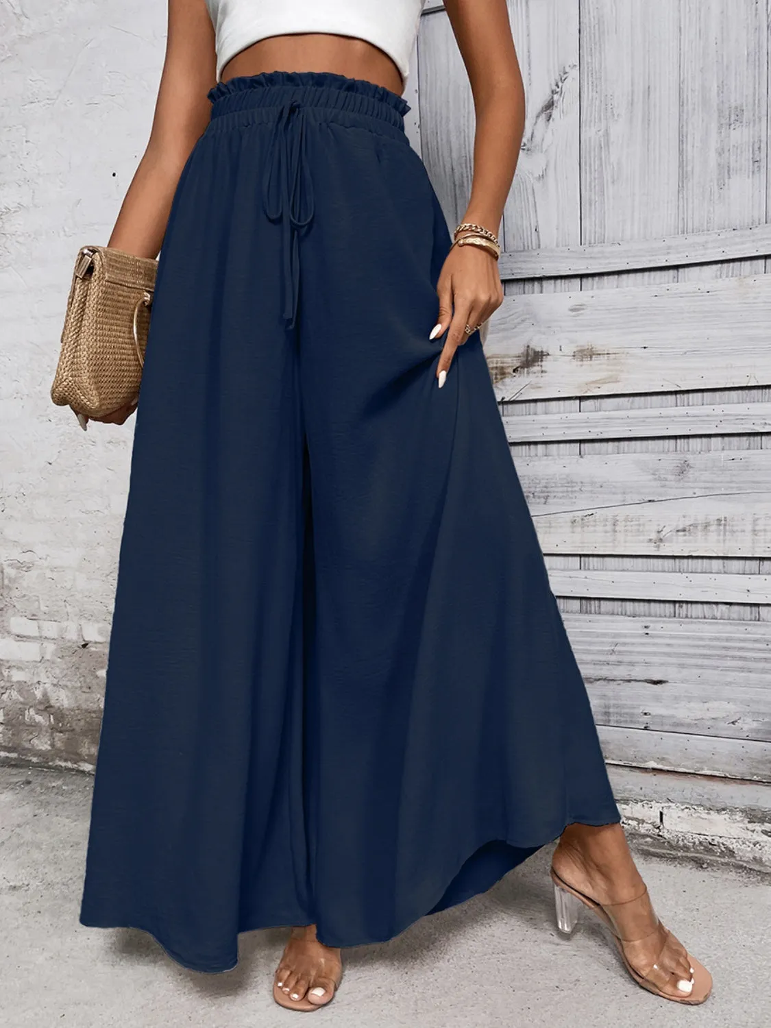 Resort Style High Waist Wide Leg Pants