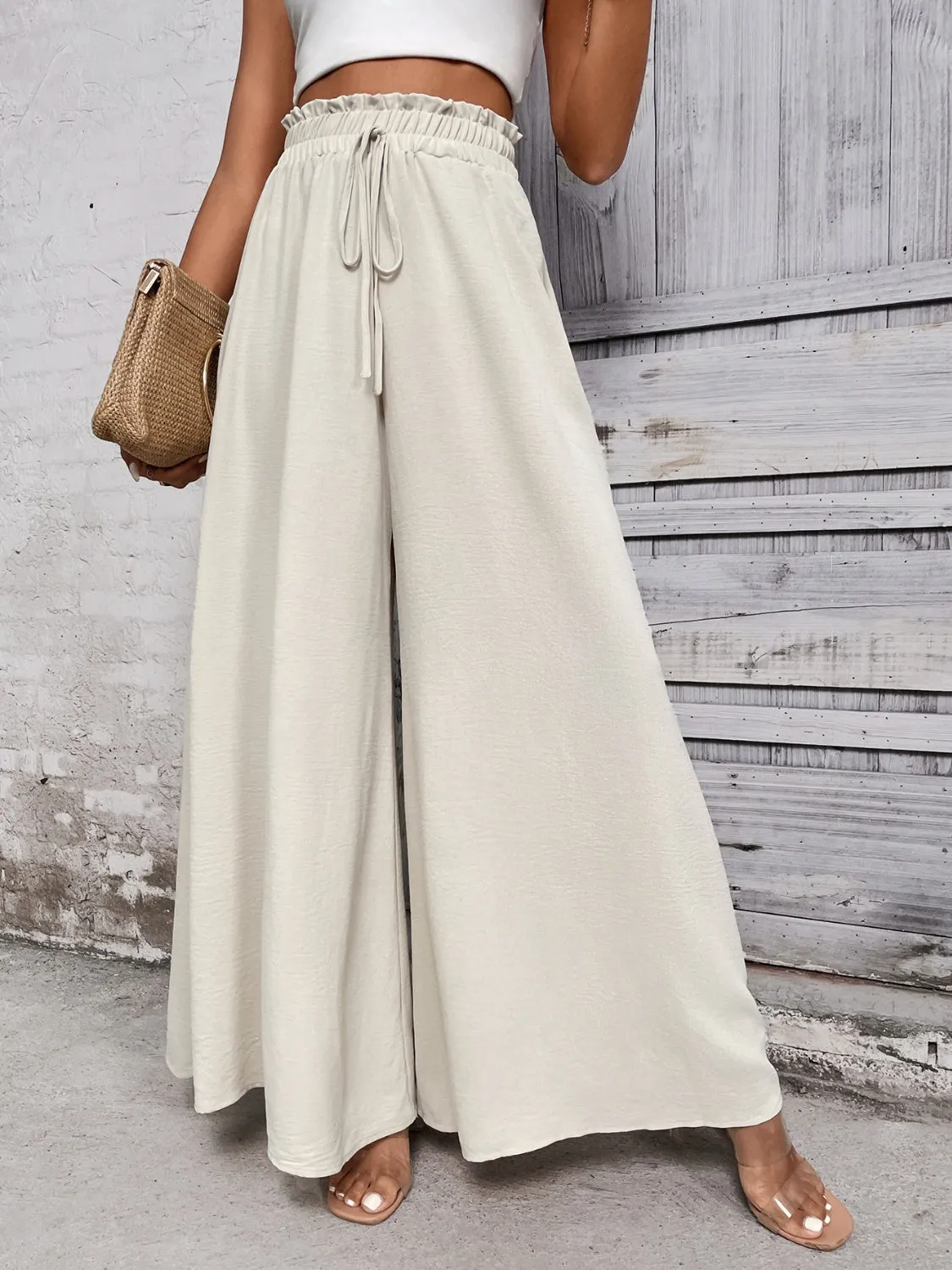 Resort Style High Waist Wide Leg Pants