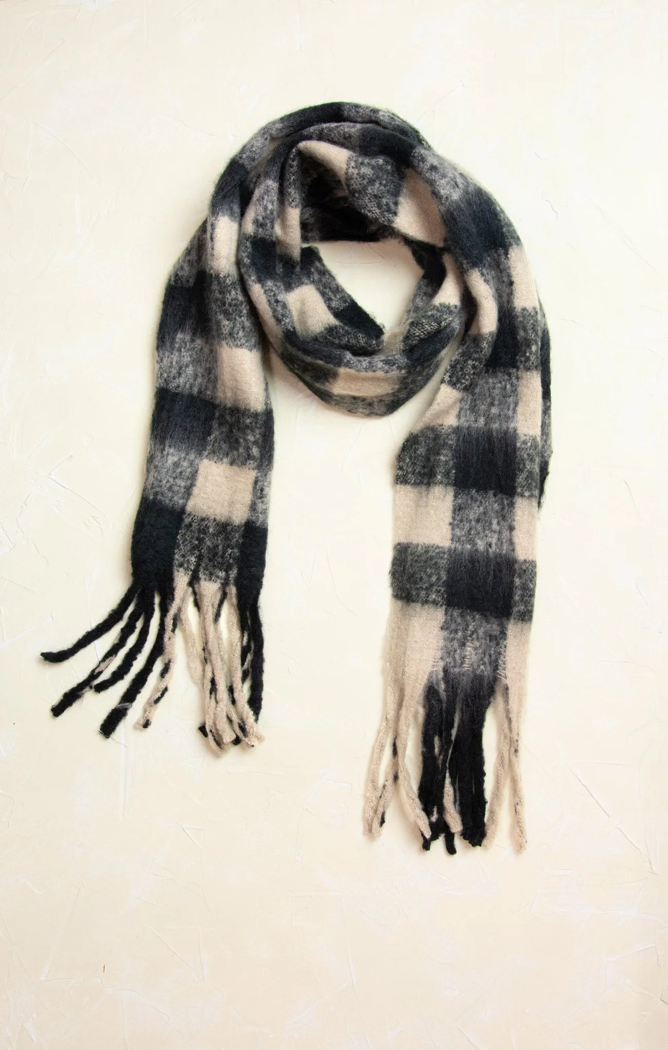 Romy Buffalo Plaid Chunky Fringe Scarf