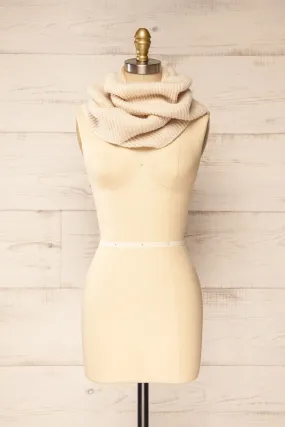 Saguenay Ivory | Ribbed Knit Infinity Scarf