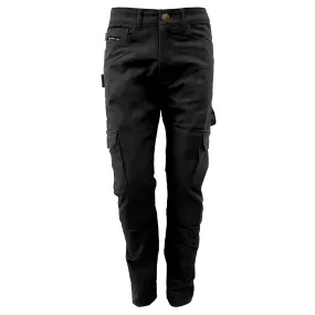 SALE Straight Leg Cargo Pants - Black with Pads