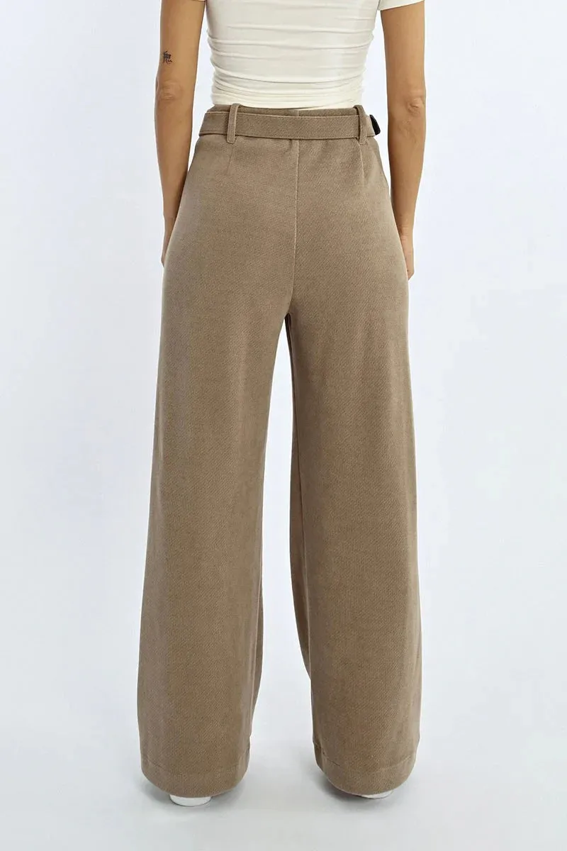 Sandy Chenille Belted Pants