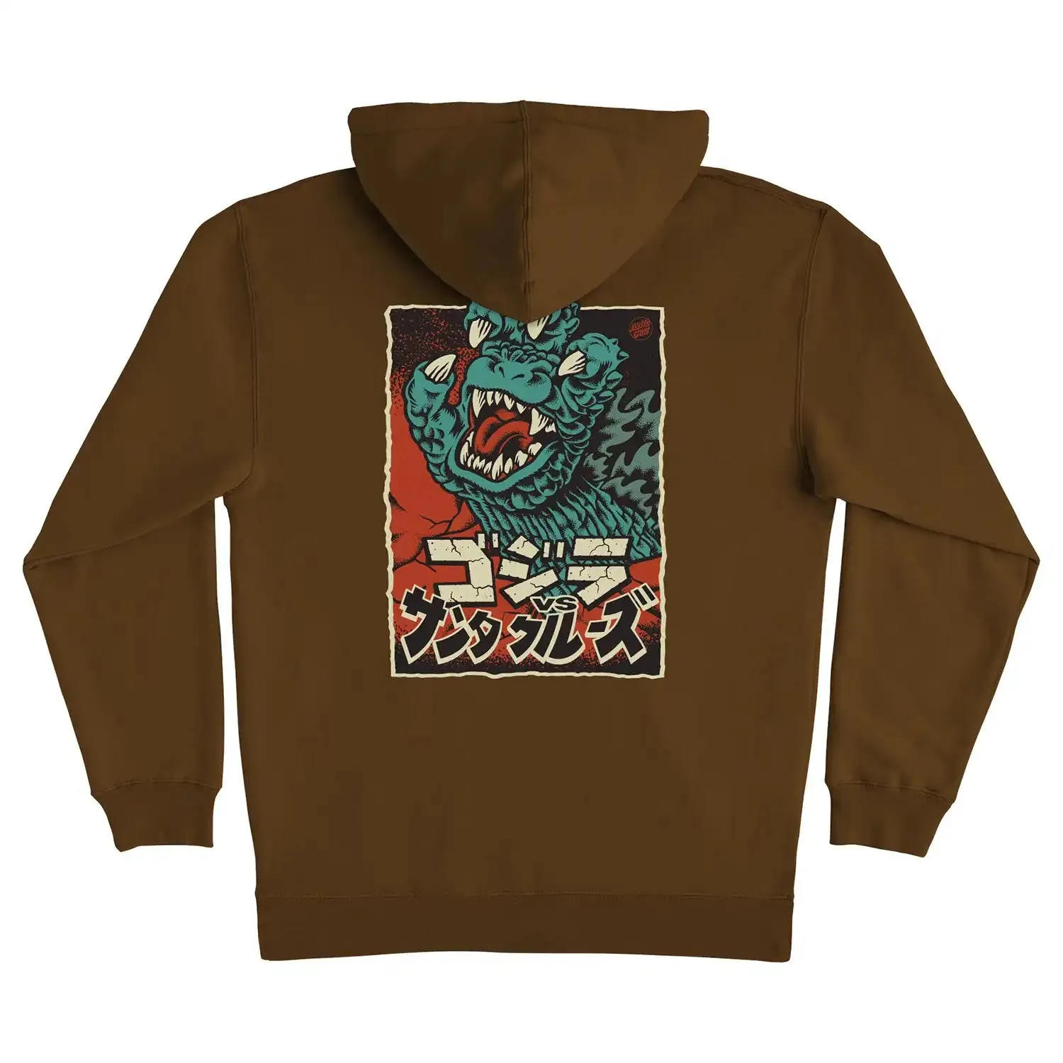 Santa Cruz X Godzilla Hand Pullover Heavyweight Hoodie - Brown