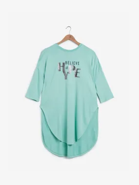 Sassy Soda Curves Mint High-Low Abbie Tunic