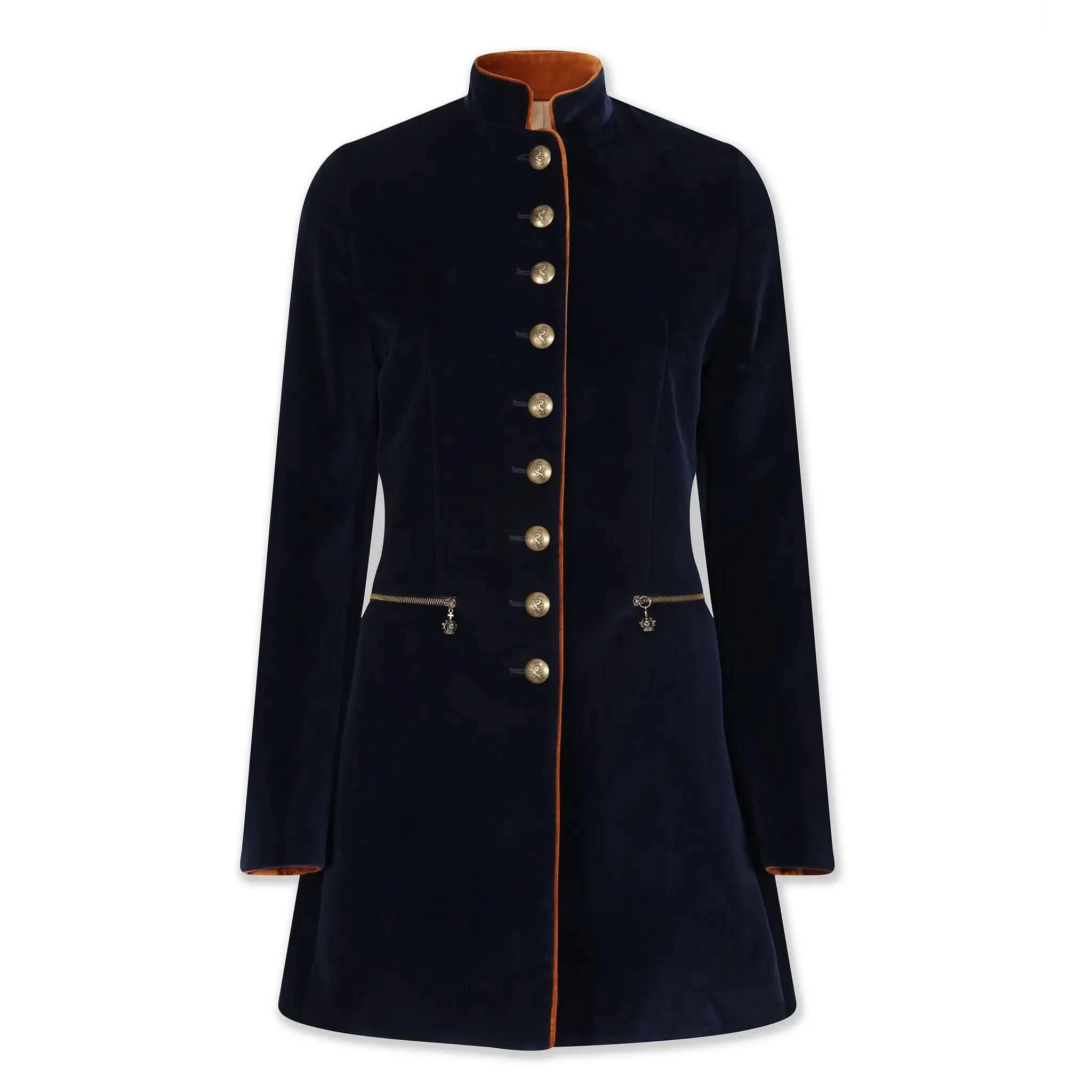 Seville Navy Velvet Coat