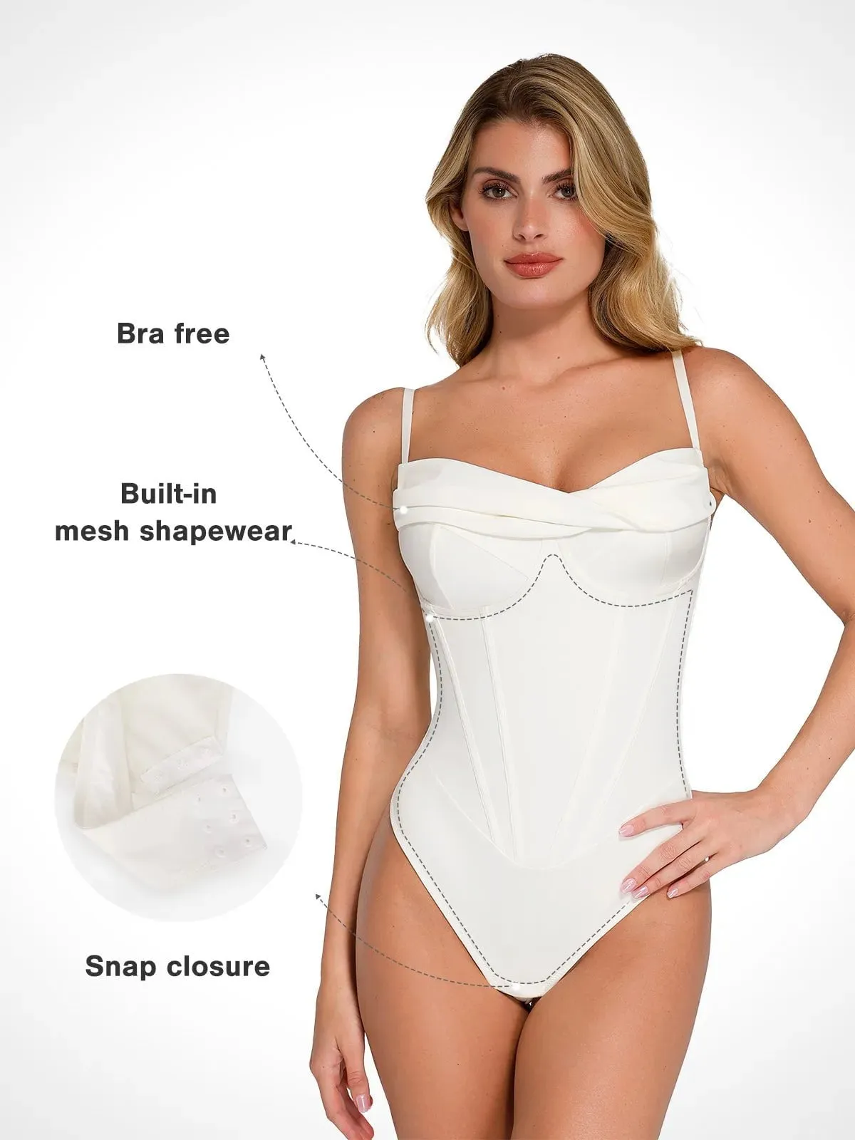 Shapewear Draped Bust Hourglass Corset Bodysuit