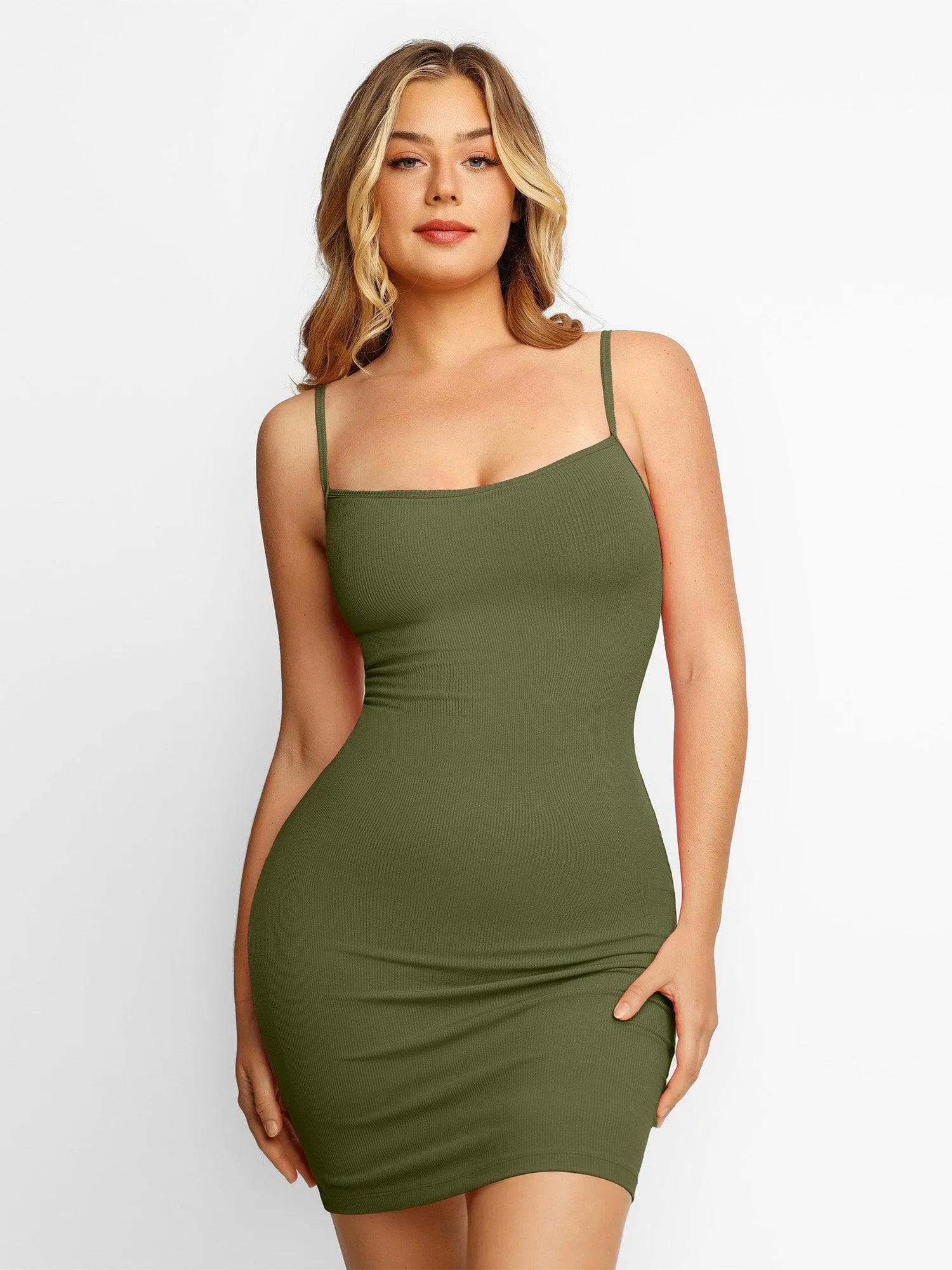 Shapewear Solid Modal Butt Lift Mini Slip Dress