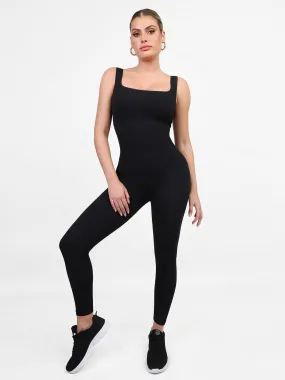 Shapewear Square Neck Tank Workout Seamless Jumpsuit