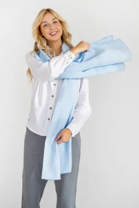 Sky Blue Linen Scarf