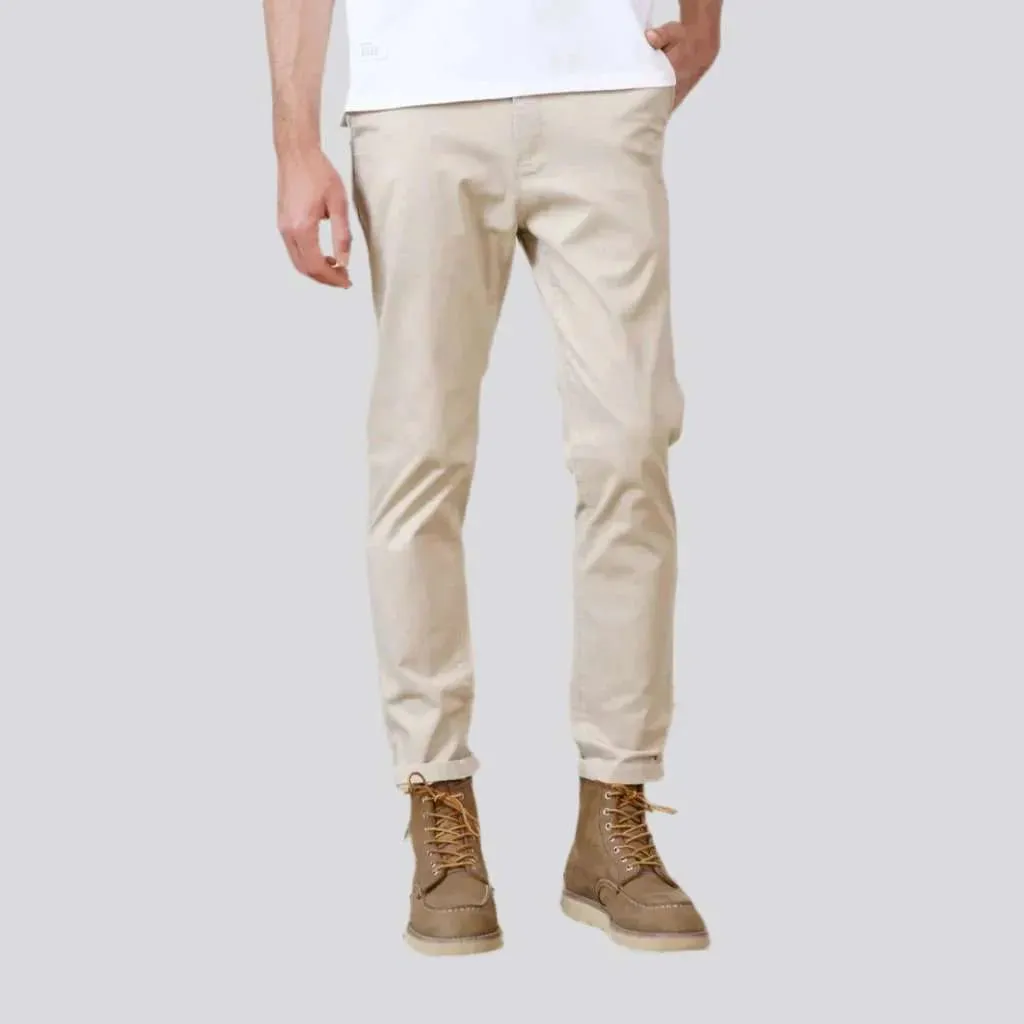 Slim high-waist men's jean pants