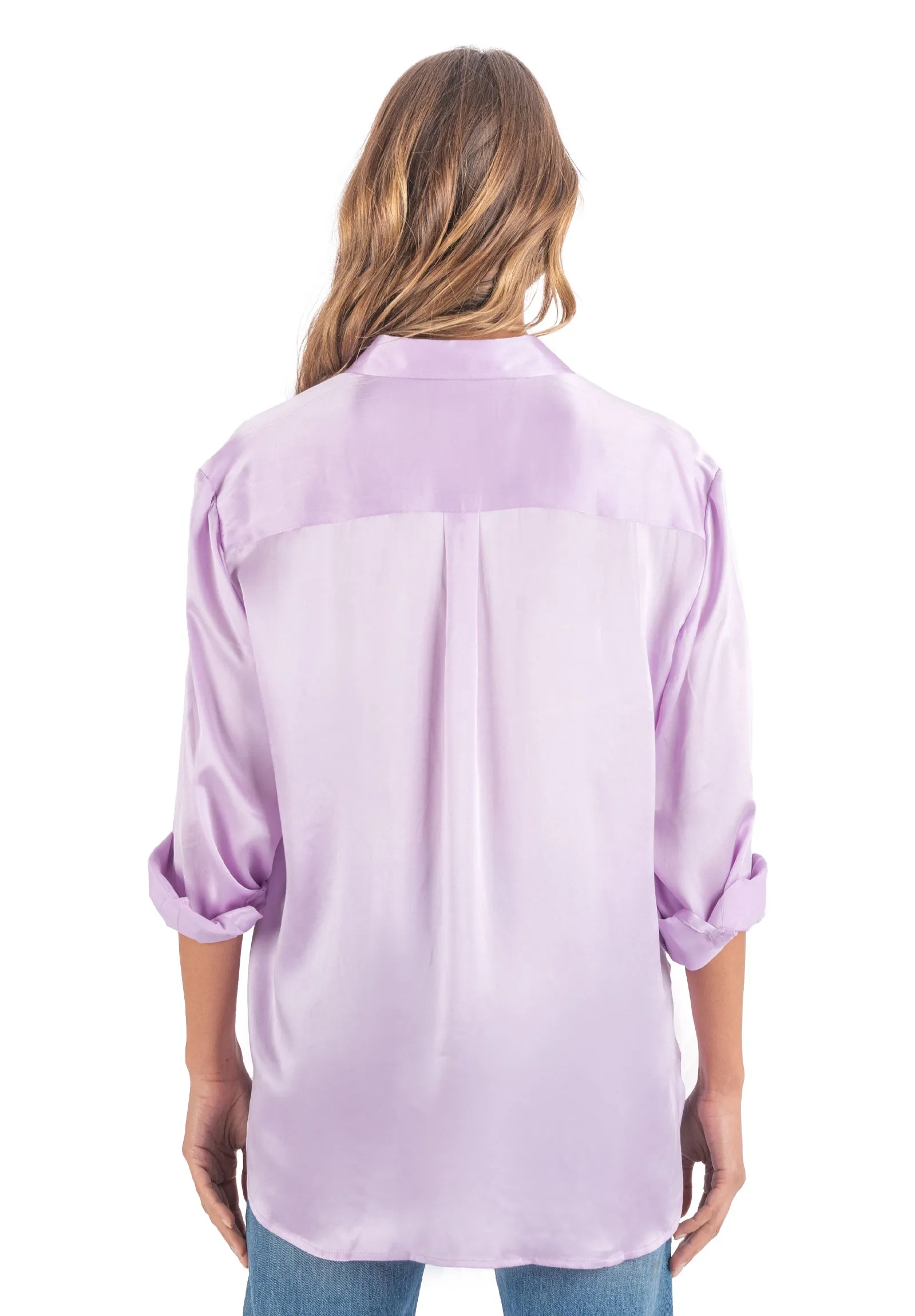 Soie Lilac Oversized 100% Silk Shirt