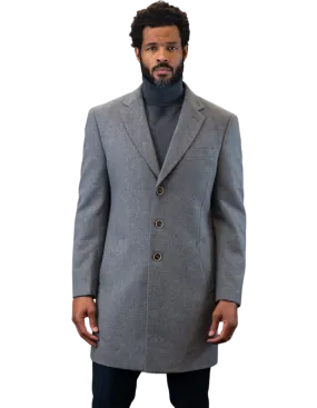 Statement Gray Men's Overcoat Wool Cashmere Blend Regular-Fit