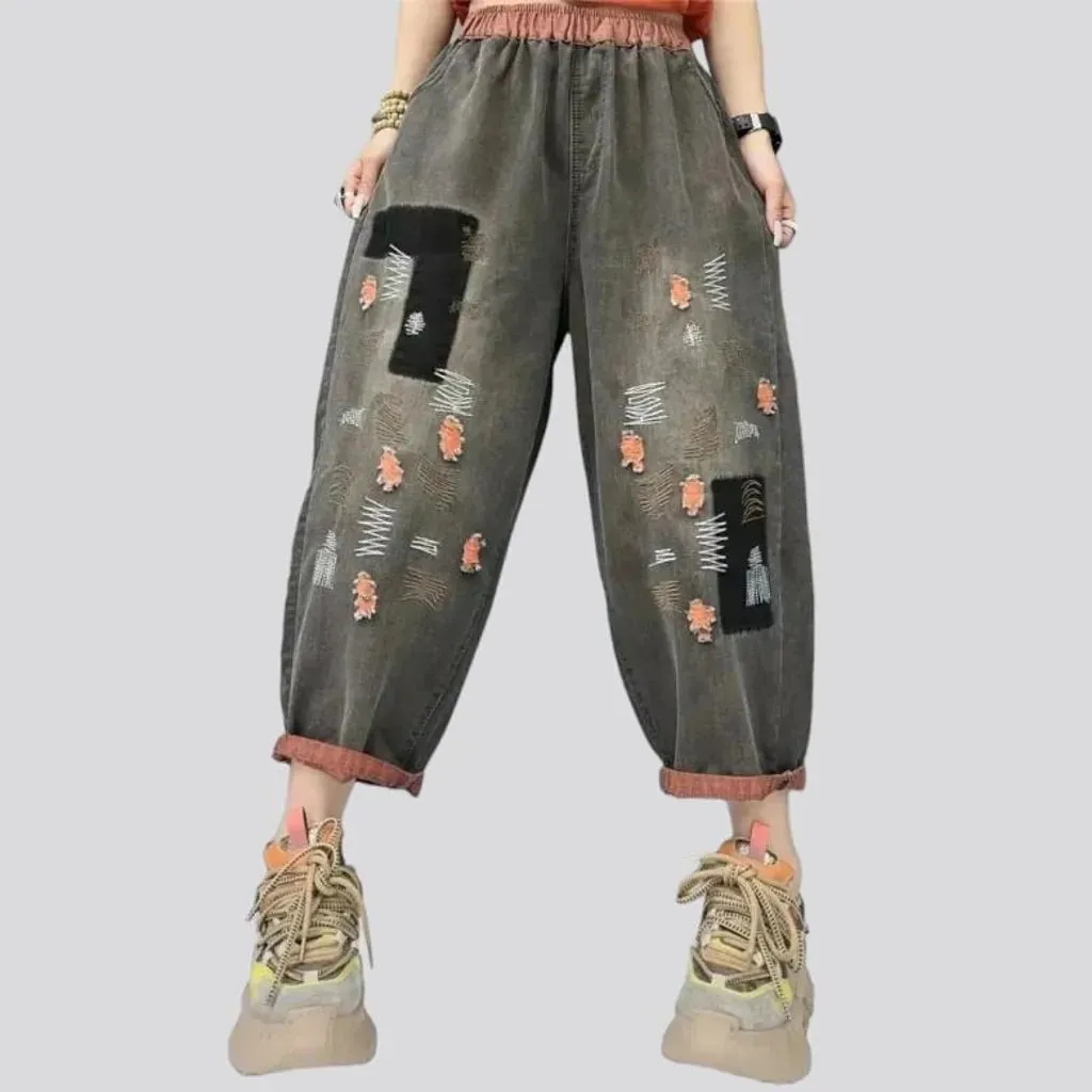 Street high-waist women's jean pants