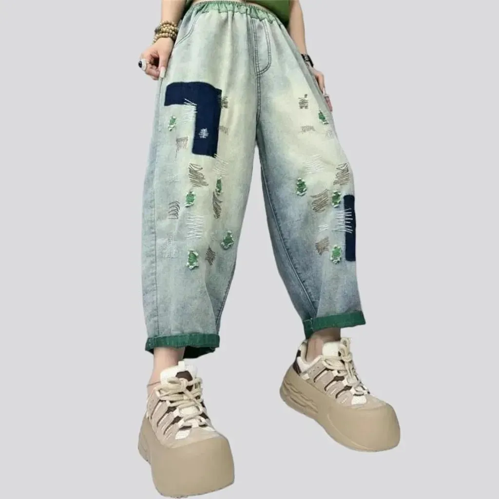 Street high-waist women's jean pants