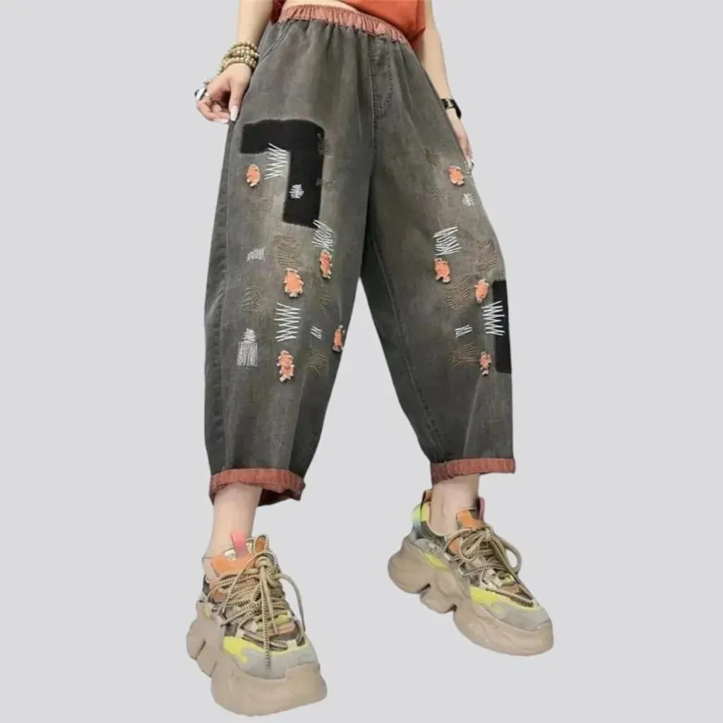 Street high-waist women's jean pants