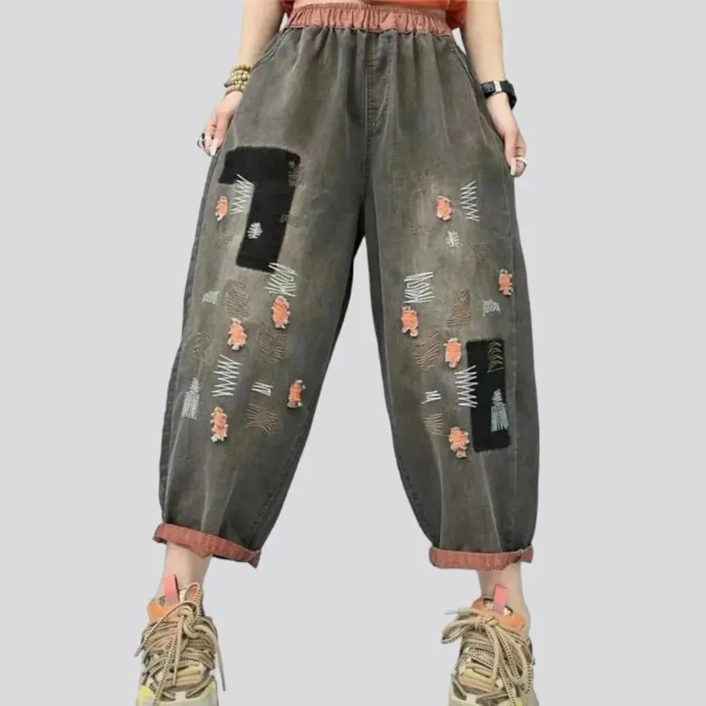 Street high-waist women's jean pants