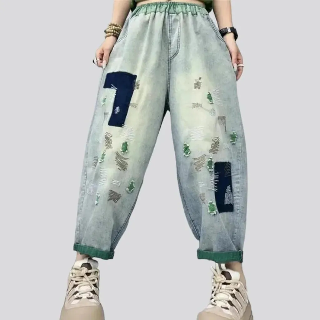 Street high-waist women's jean pants