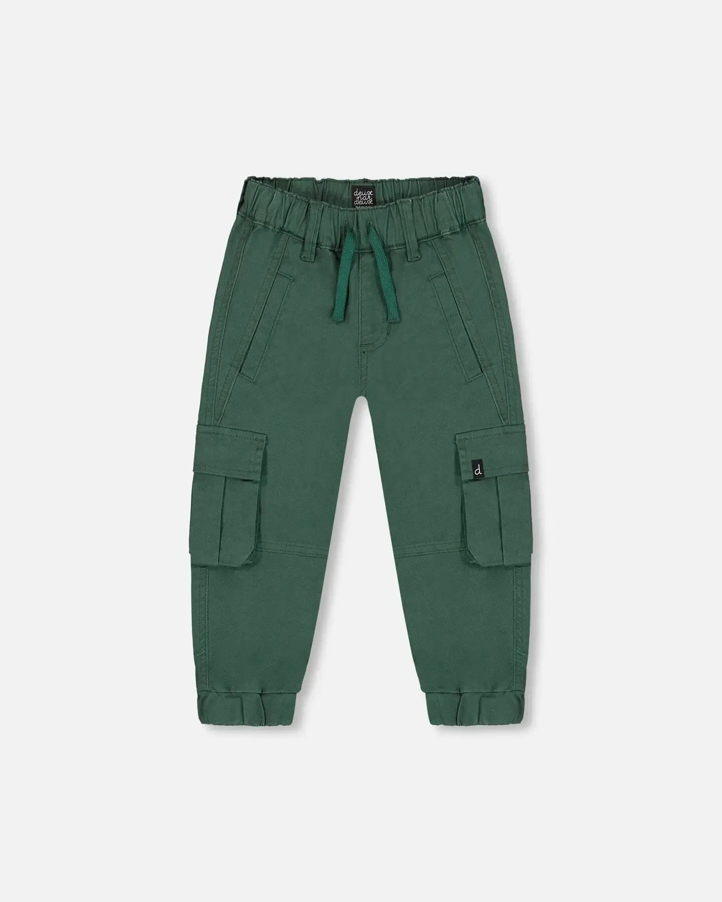 Stretch Twill Cargo Jogger Pants Forest Green