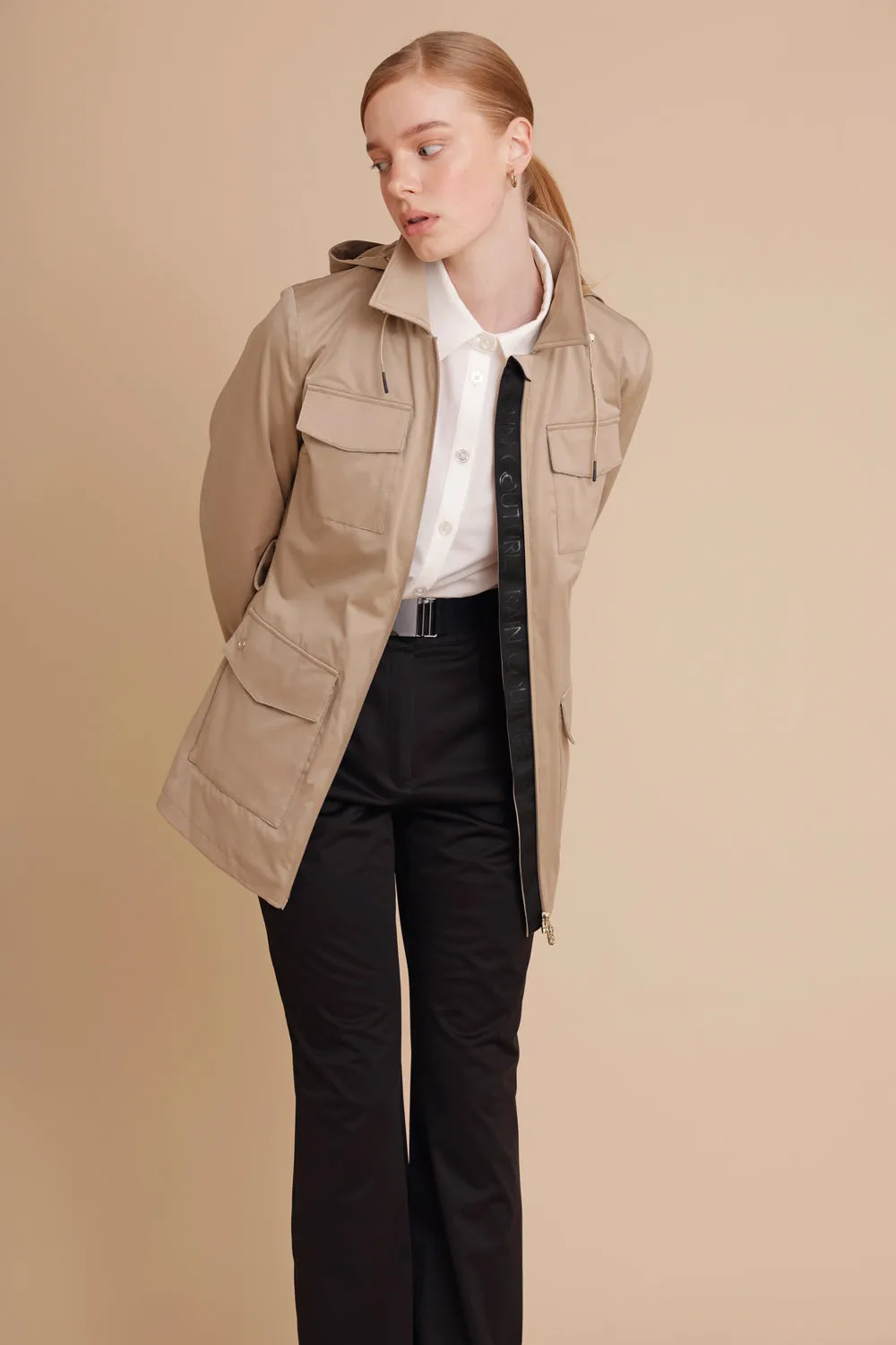 Stretchy 4-Pocket Coat - Beige