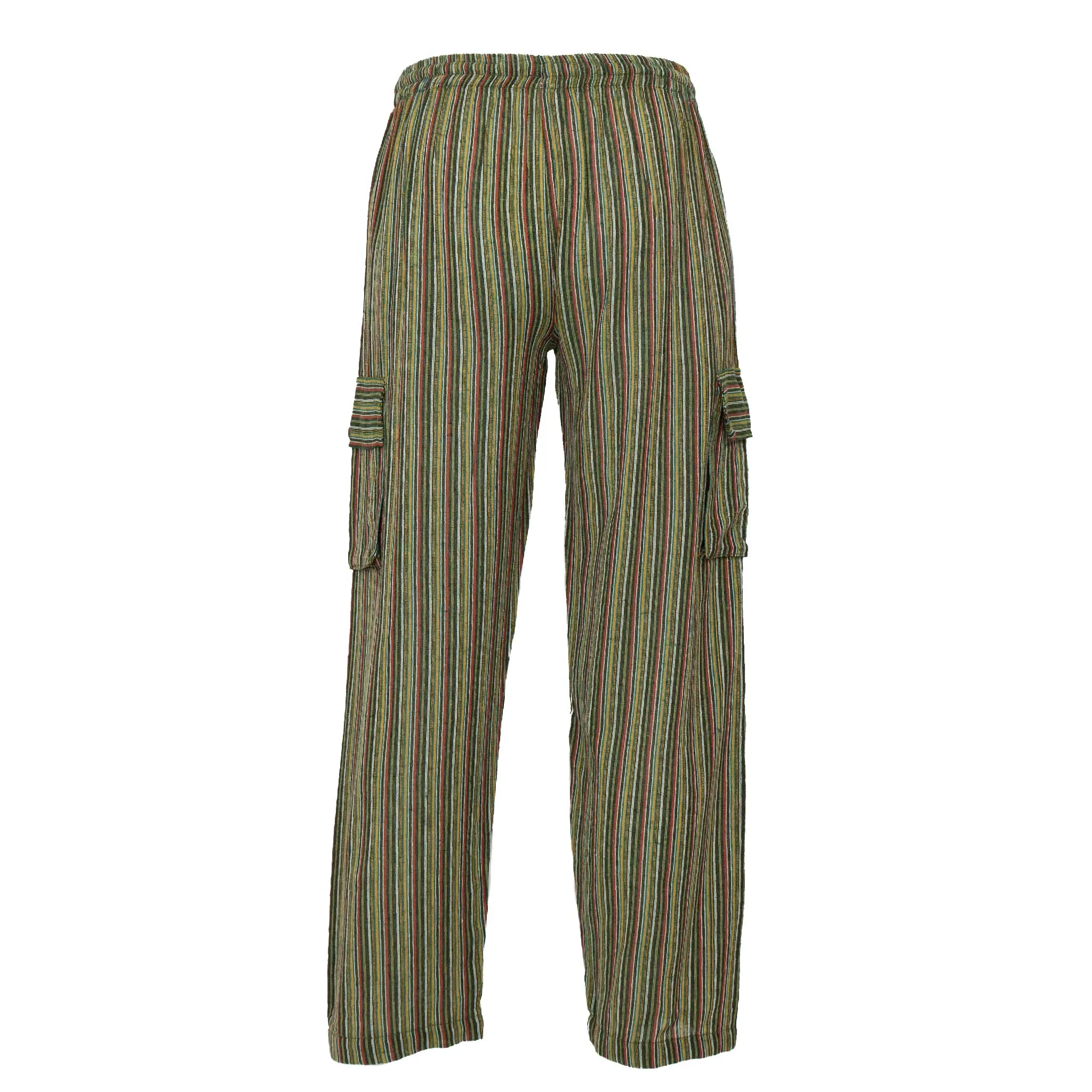 Striped Cotton Cargo Pants