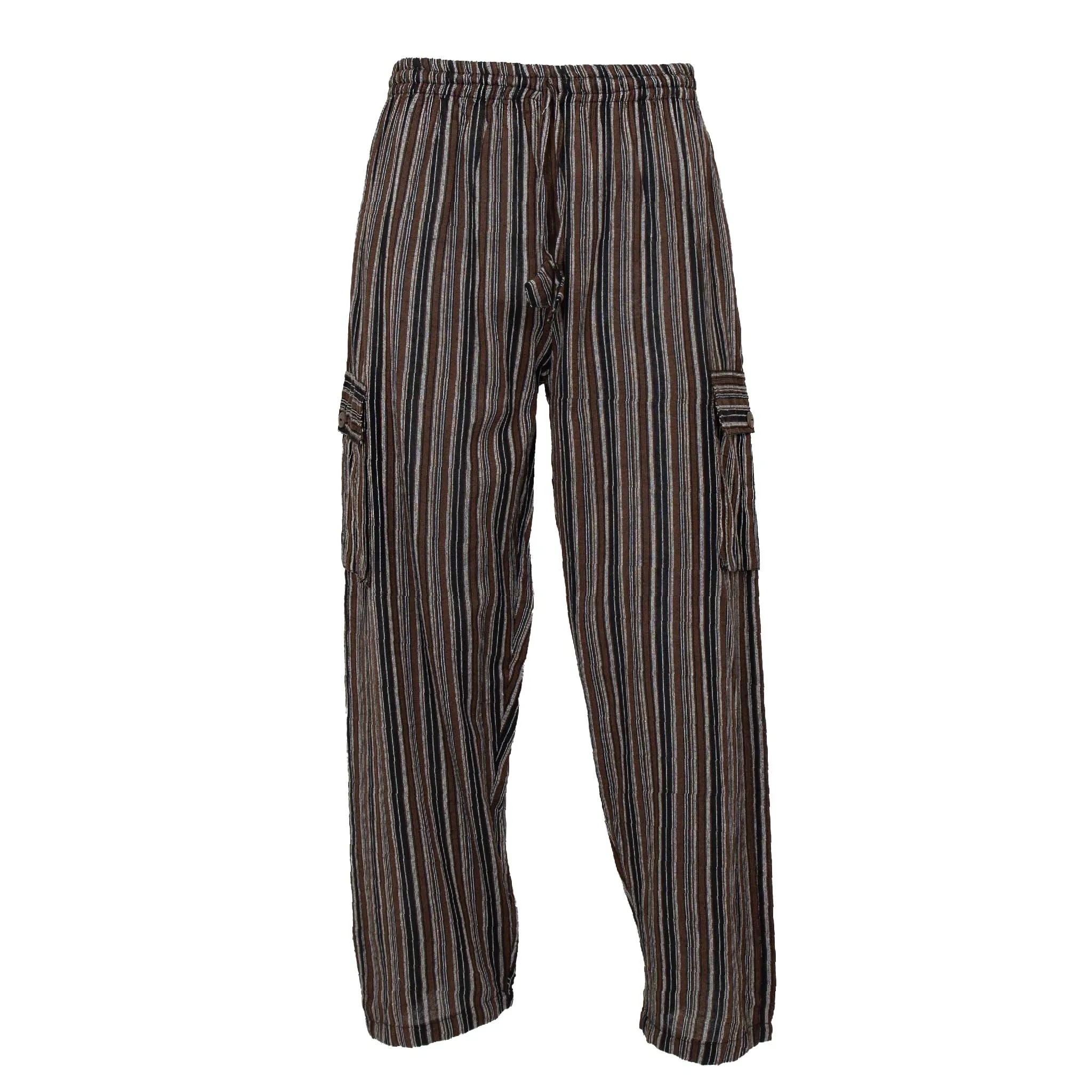 Striped Cotton Cargo Pants