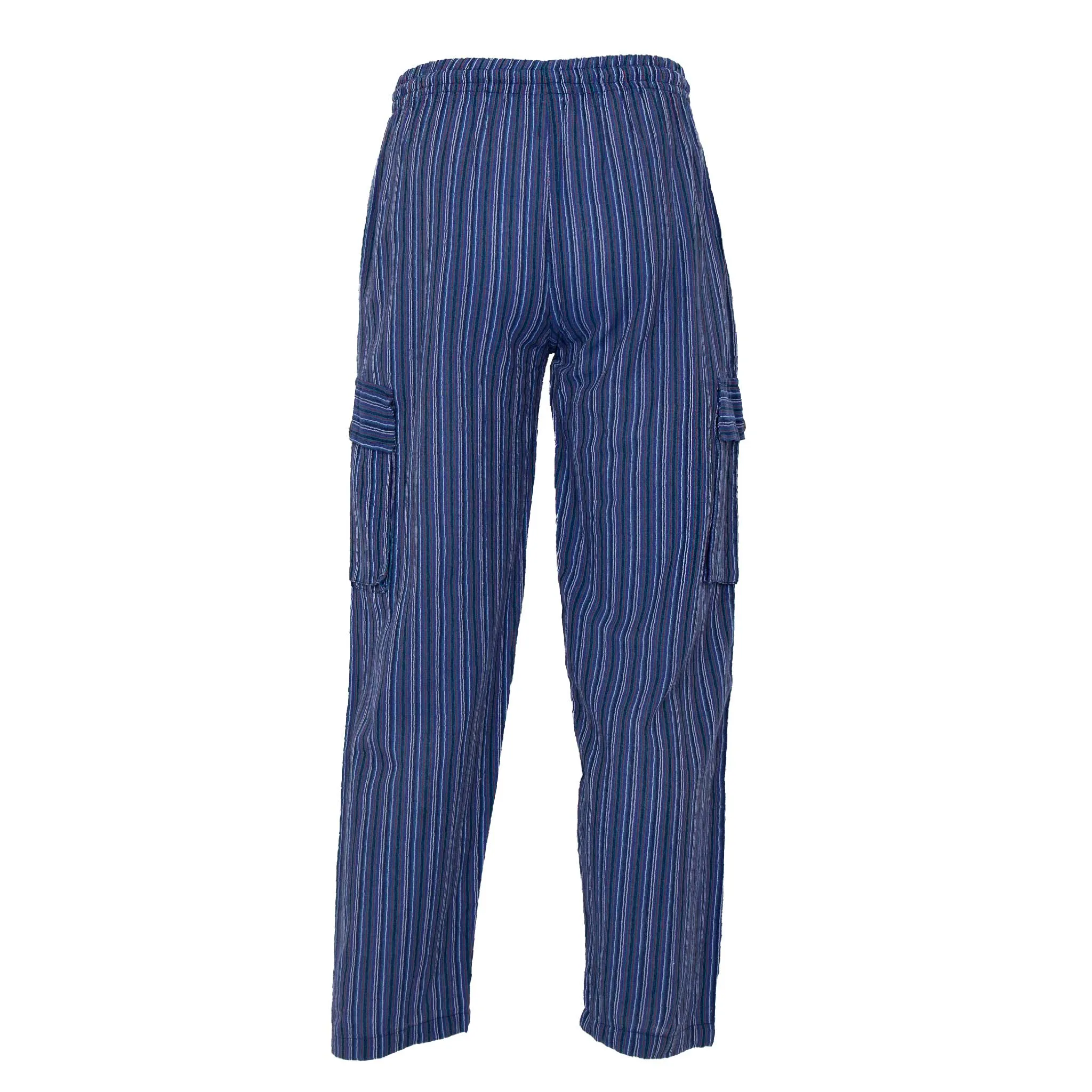 Striped Cotton Cargo Pants