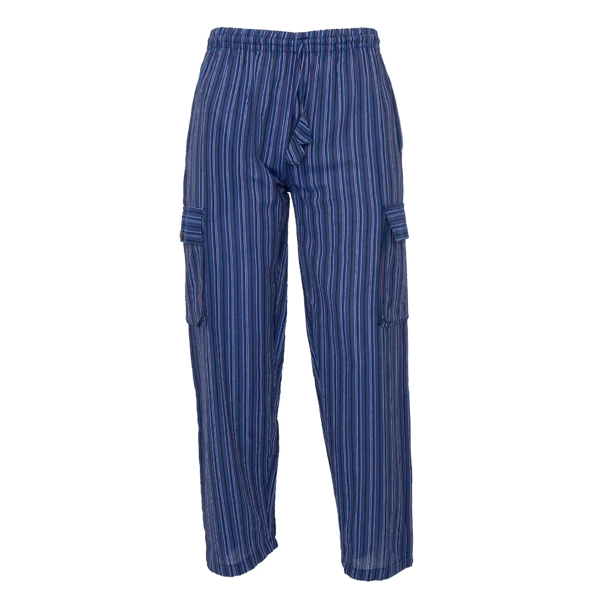 Striped Cotton Cargo Pants