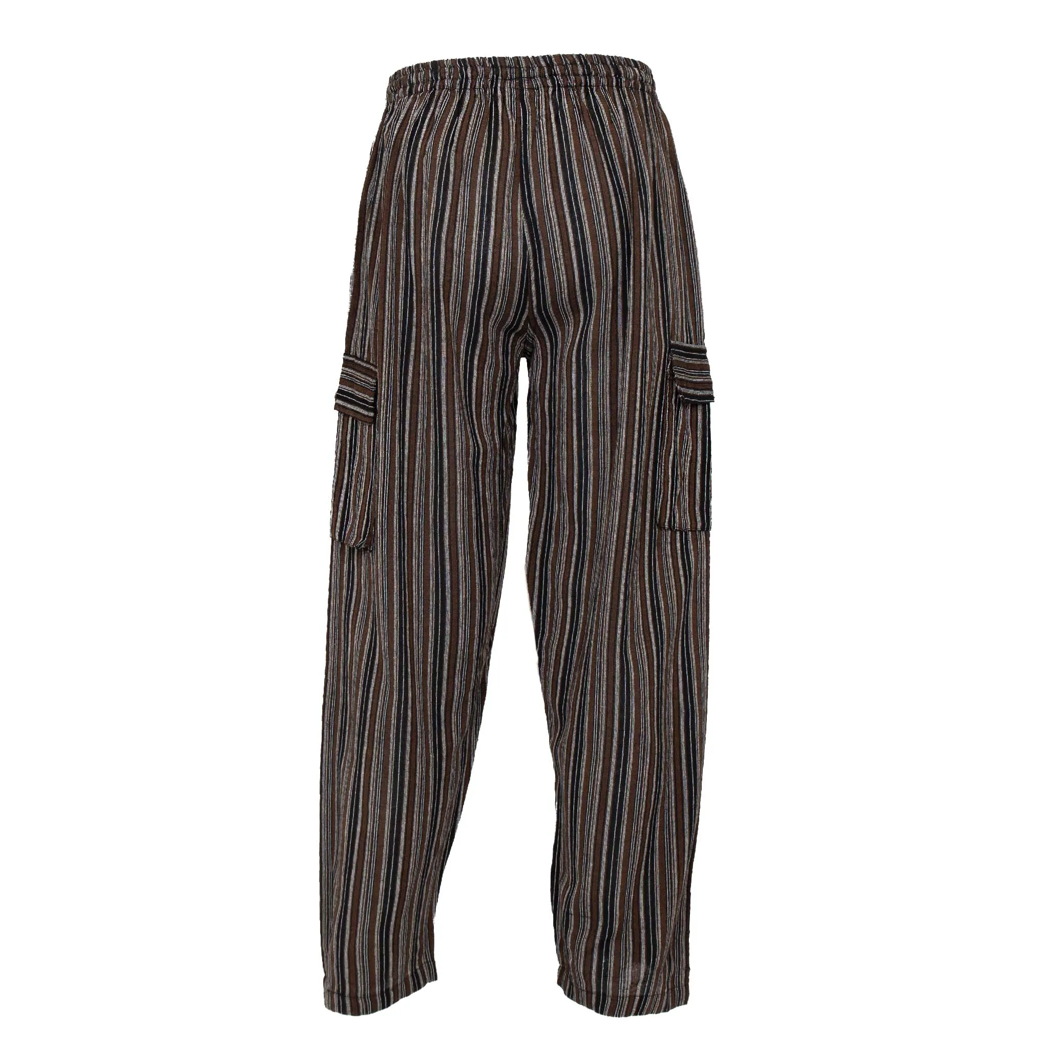 Striped Cotton Cargo Pants