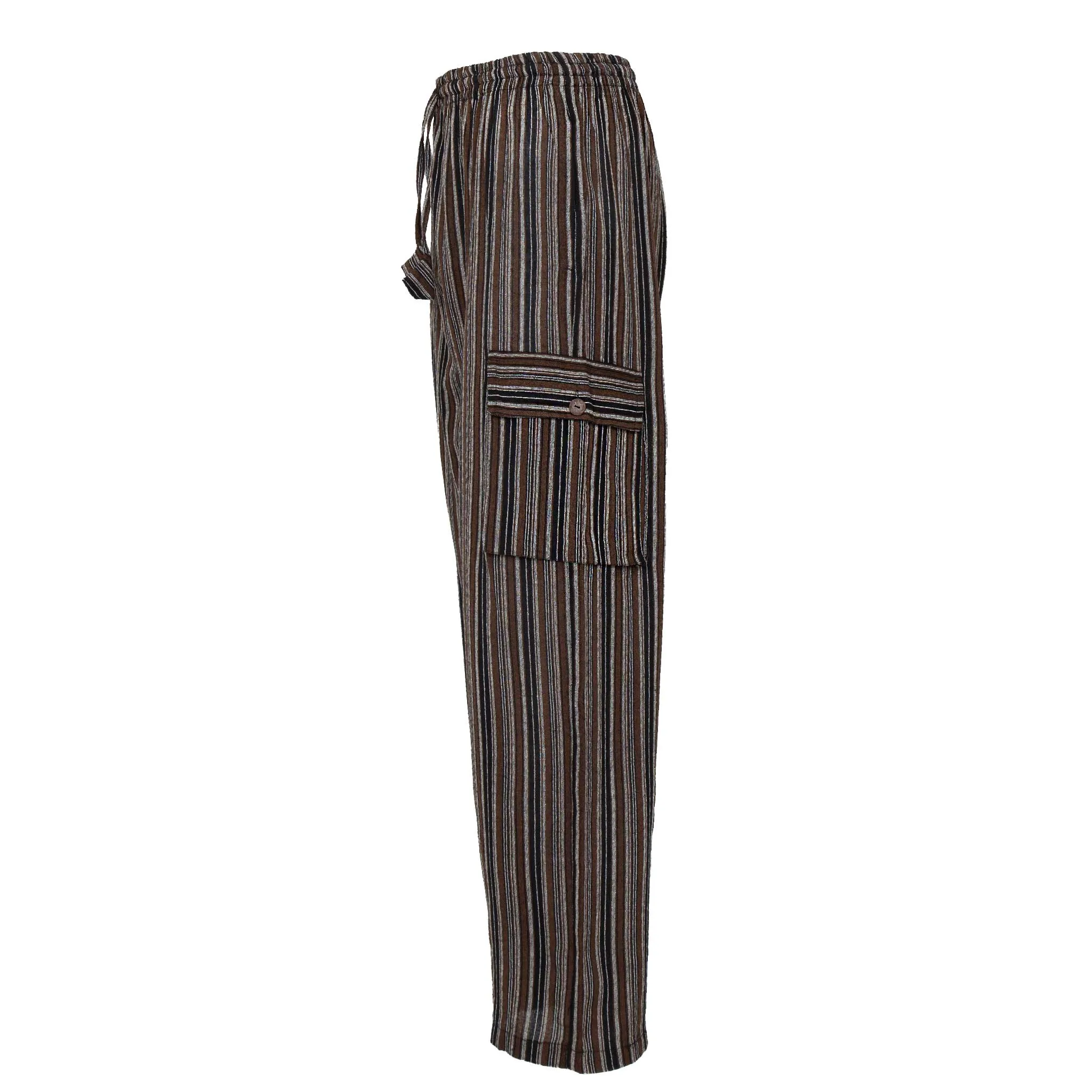 Striped Cotton Cargo Pants