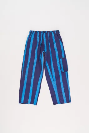 STRIPES CARGO PANTS BLUE