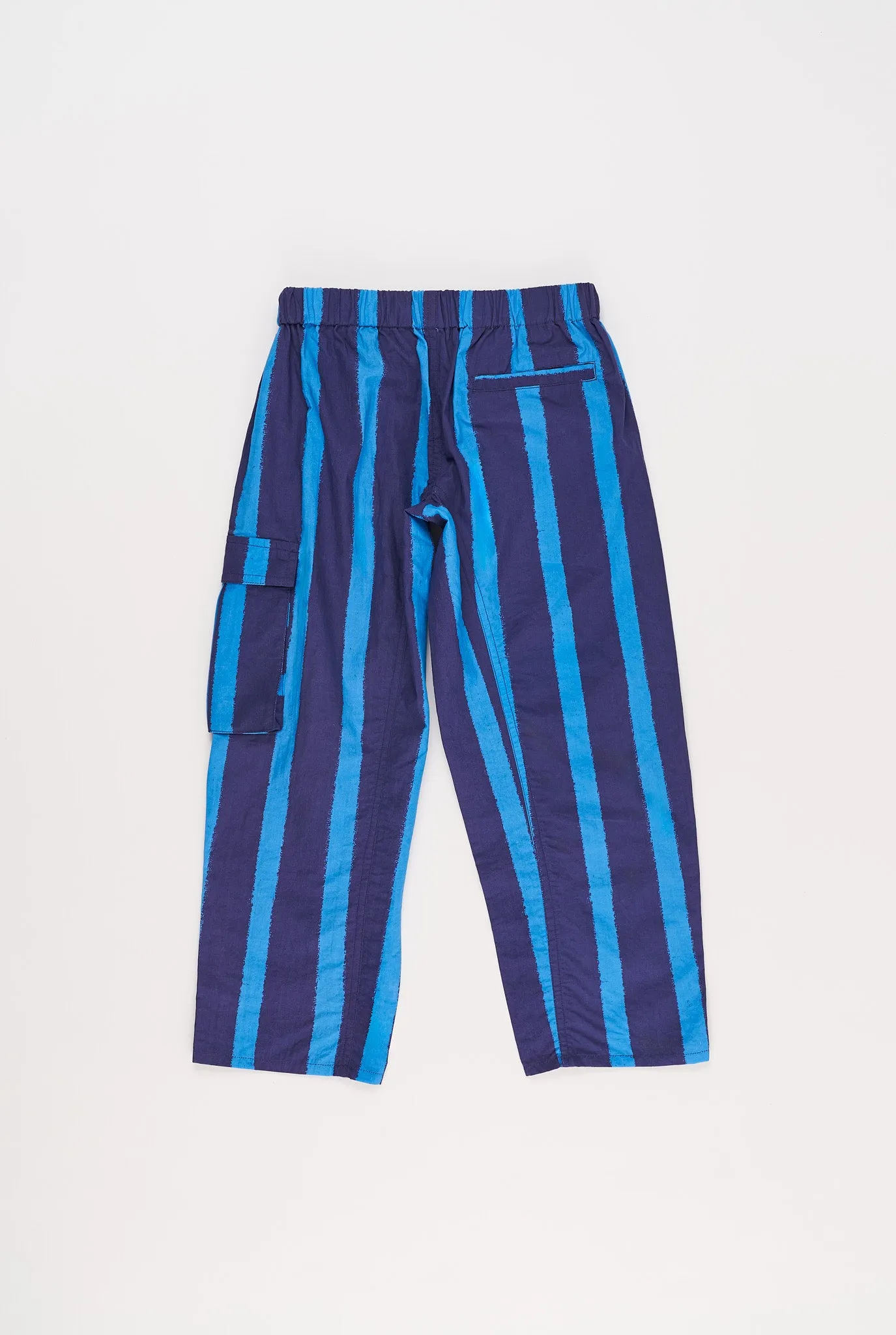 STRIPES CARGO PANTS BLUE