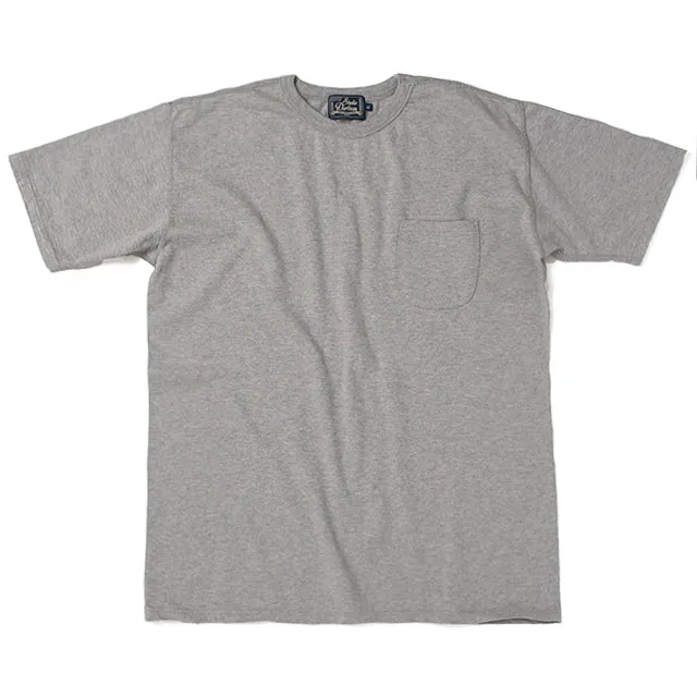 Suvin-Gold Tsuriami Loopwheel Pocket Tee in Heather Grey