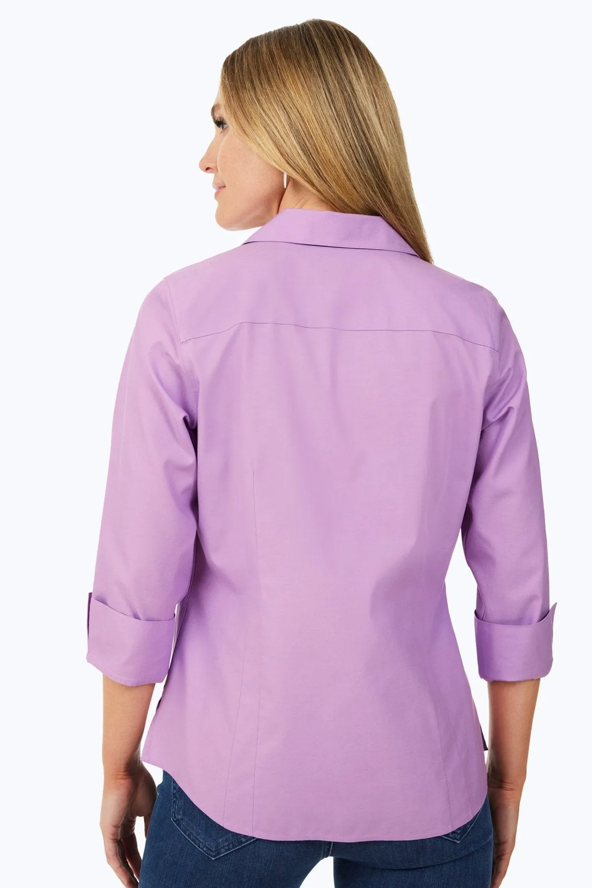 Taylor Pinpoint No Iron 3/4 Sleeve Shirt, Soft Violet