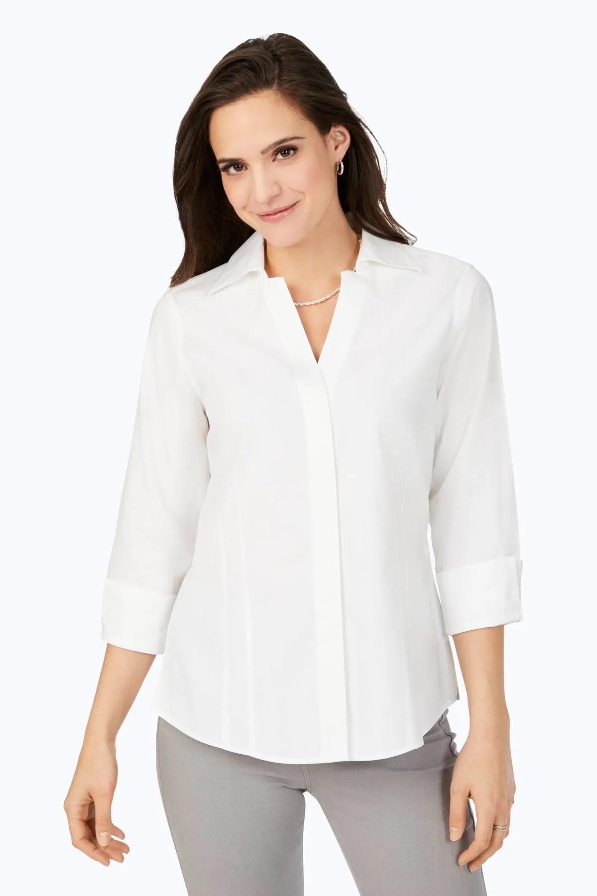 Taylor Pinpoint No Iron 3/4 Sleeve Shirt