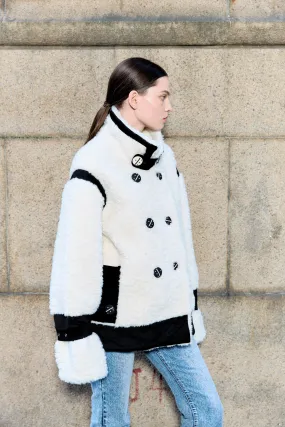 Teddy Biker Jacket Coat 2.0 - White