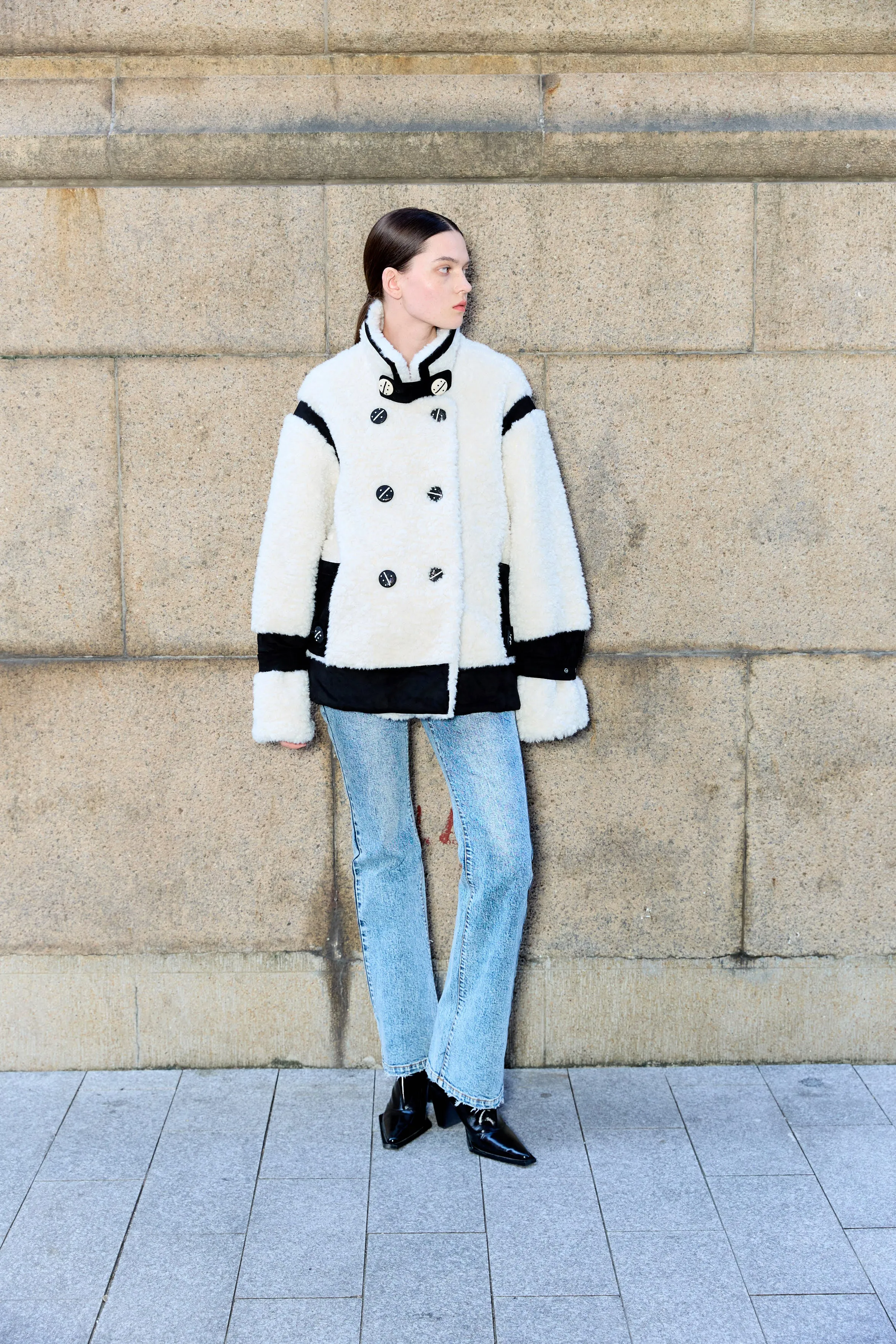 Teddy Biker Jacket Coat 2.0 - White