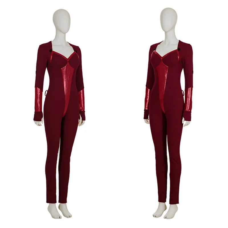 The Boys Costumes Crimson Countess Cosplay Red Jumpsuit Women Sexy Bodysuit