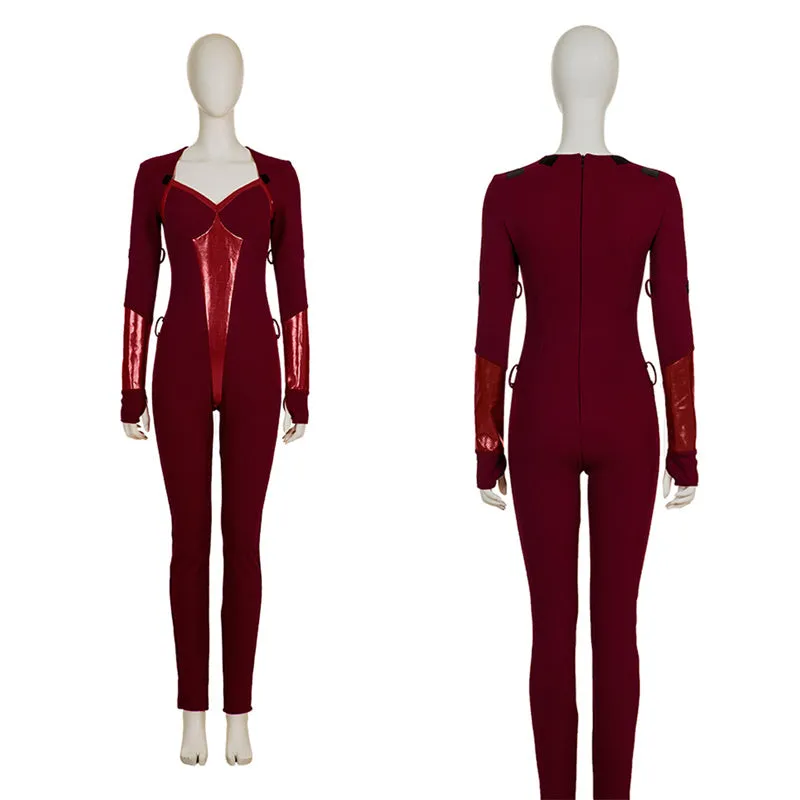 The Boys Costumes Crimson Countess Cosplay Red Jumpsuit Women Sexy Bodysuit