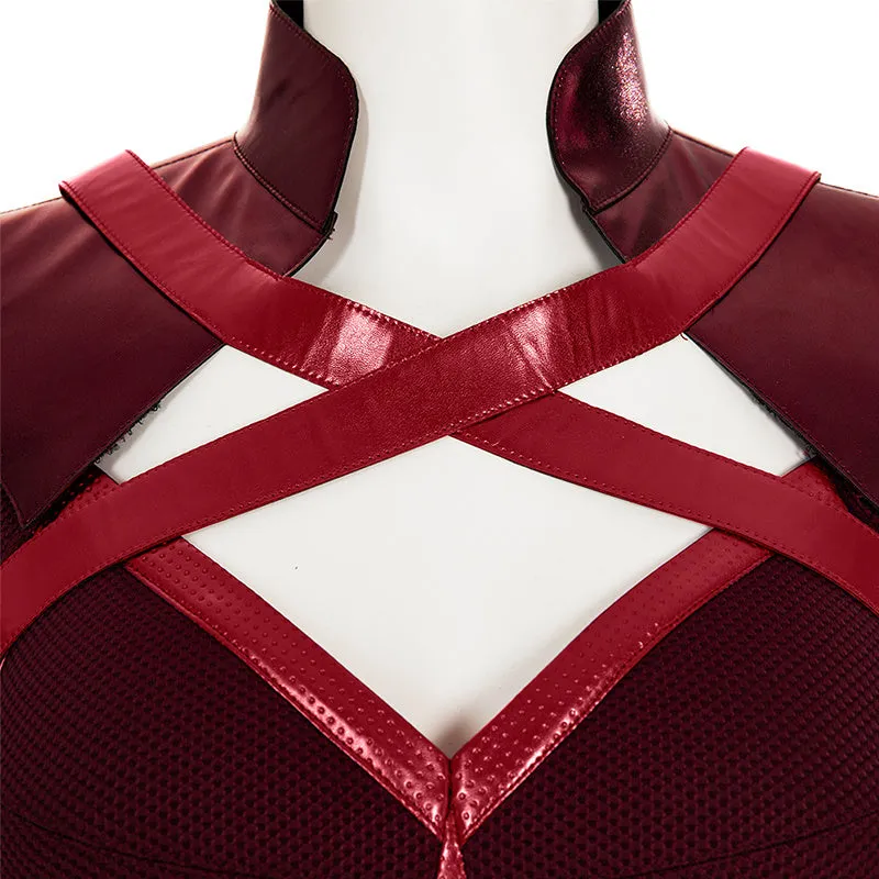 The Boys Costumes Crimson Countess Cosplay Red Jumpsuit Women Sexy Bodysuit