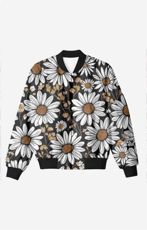 The Daisies - Unisex Printed Bomber Jacket with Pockets