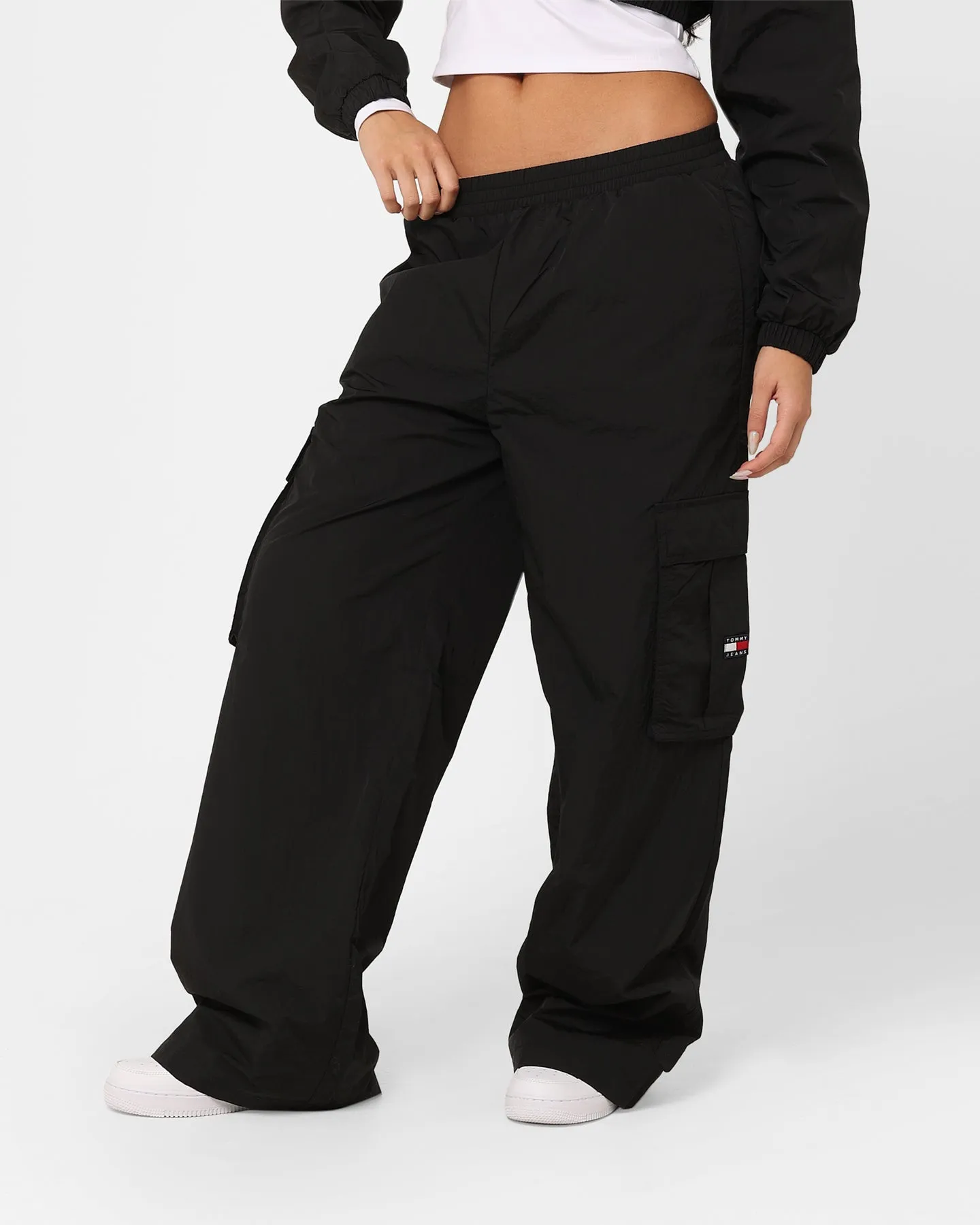 Tommy Jeans Women's Claire High Rise Wide Track Pants Black