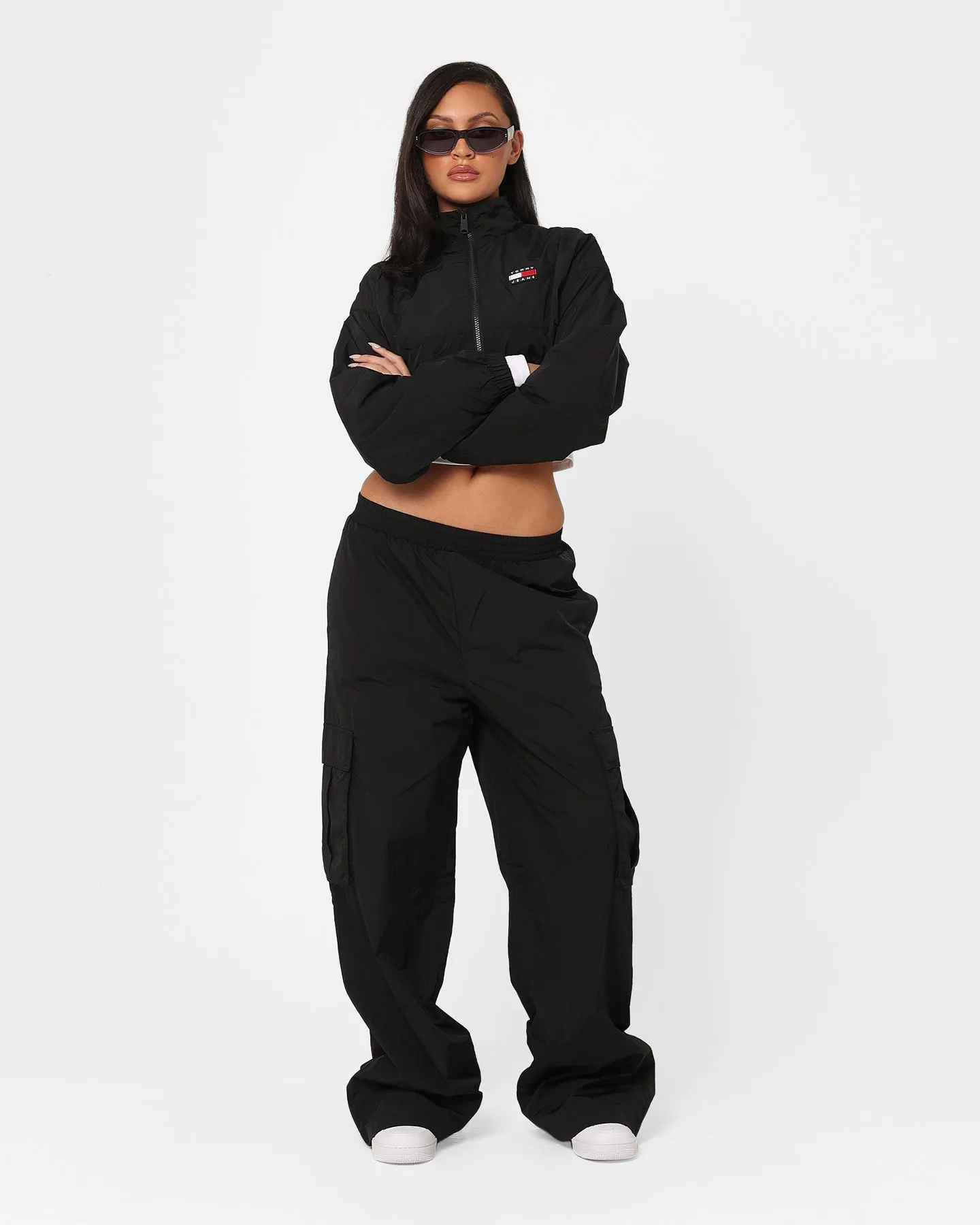 Tommy Jeans Women's Claire High Rise Wide Track Pants Black