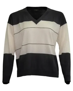 V-Neck Color Block Pullover