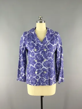 Vintage 1960s Blazer / Purple Paisley / Deadstock with Tags