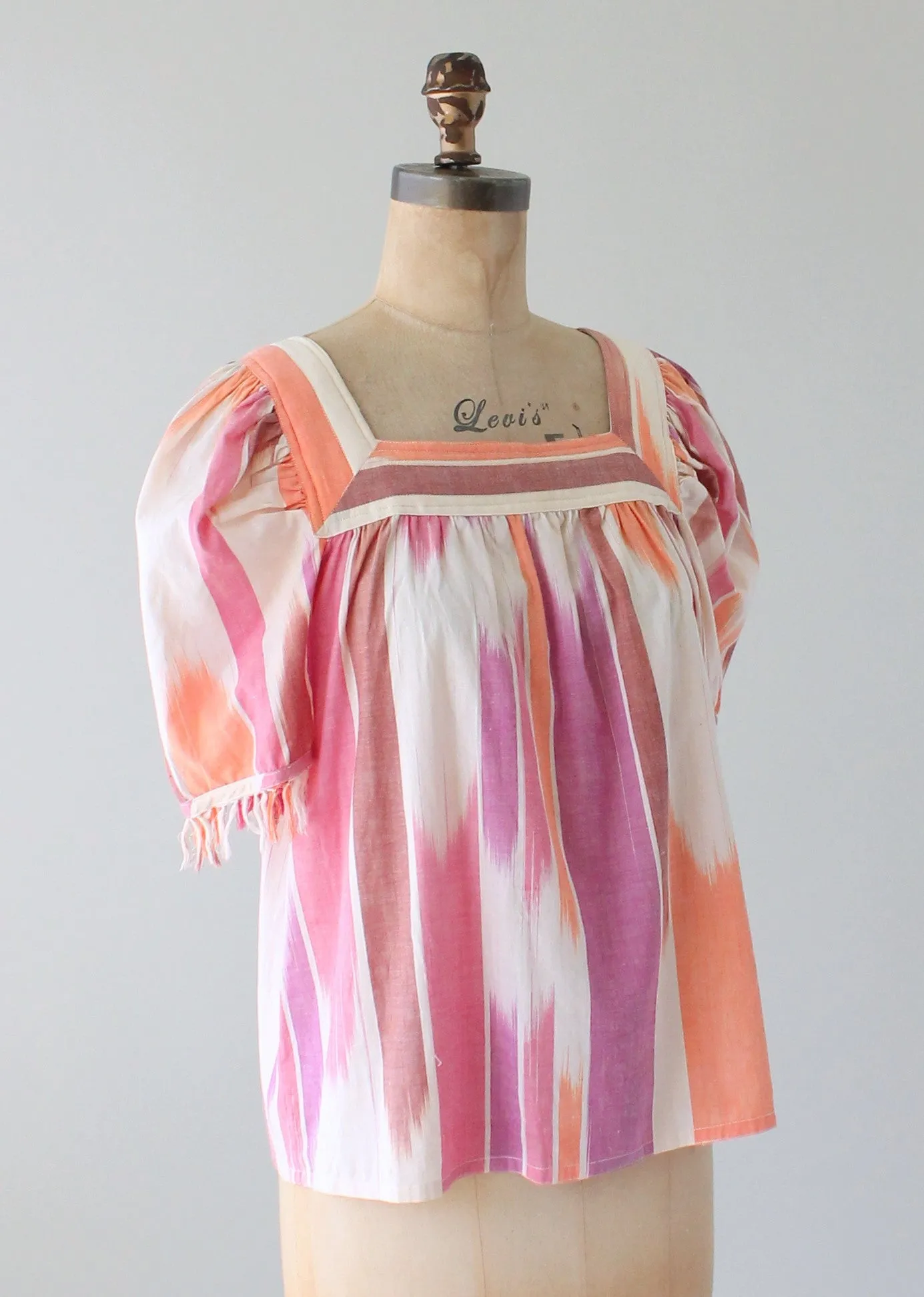 Vintage 1970s Bill Tice Fringed Indian Cotton Shirt