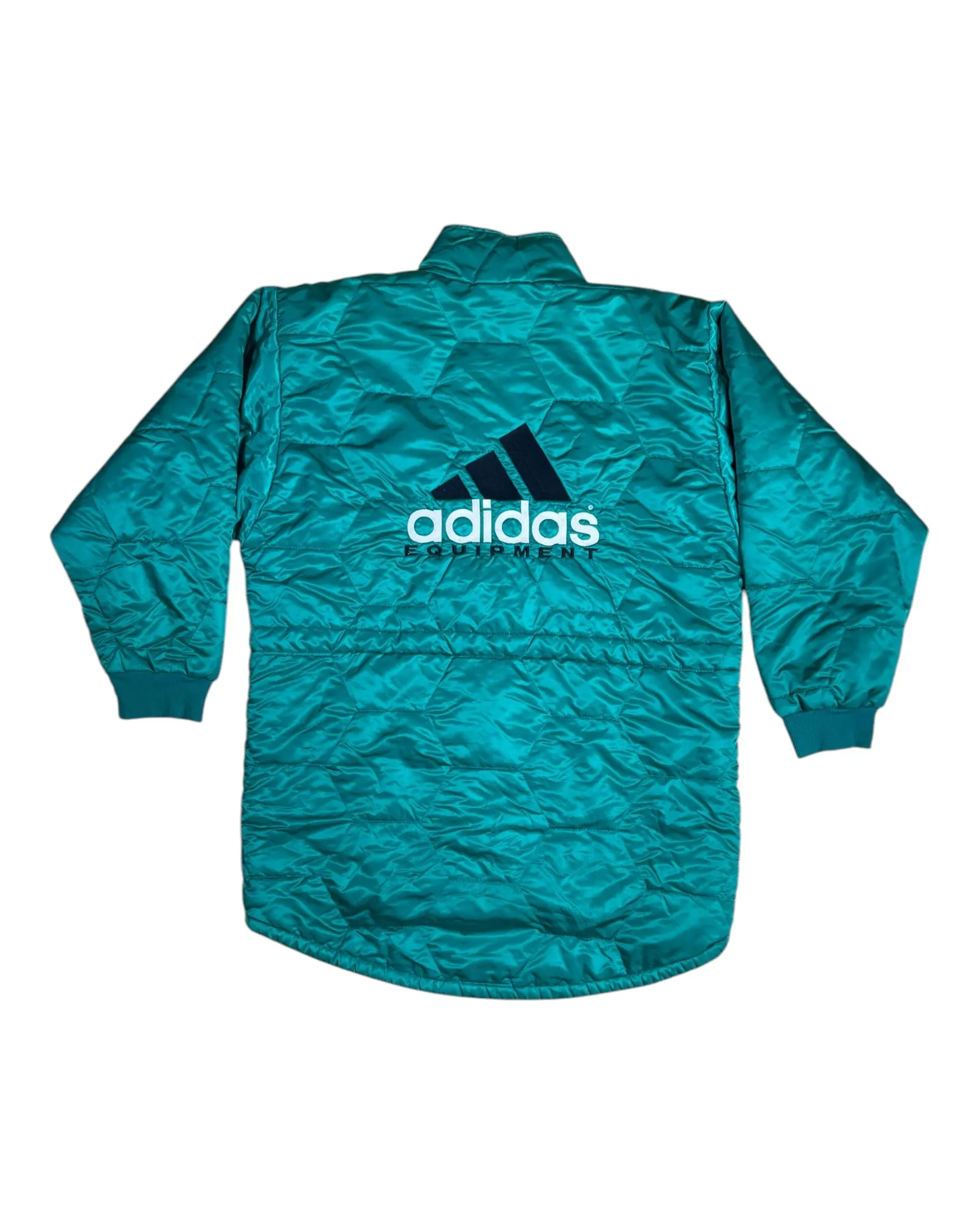 Vintage 90's Adidas Equipment Parka Jacket Coat Quilted Green Size L-XL