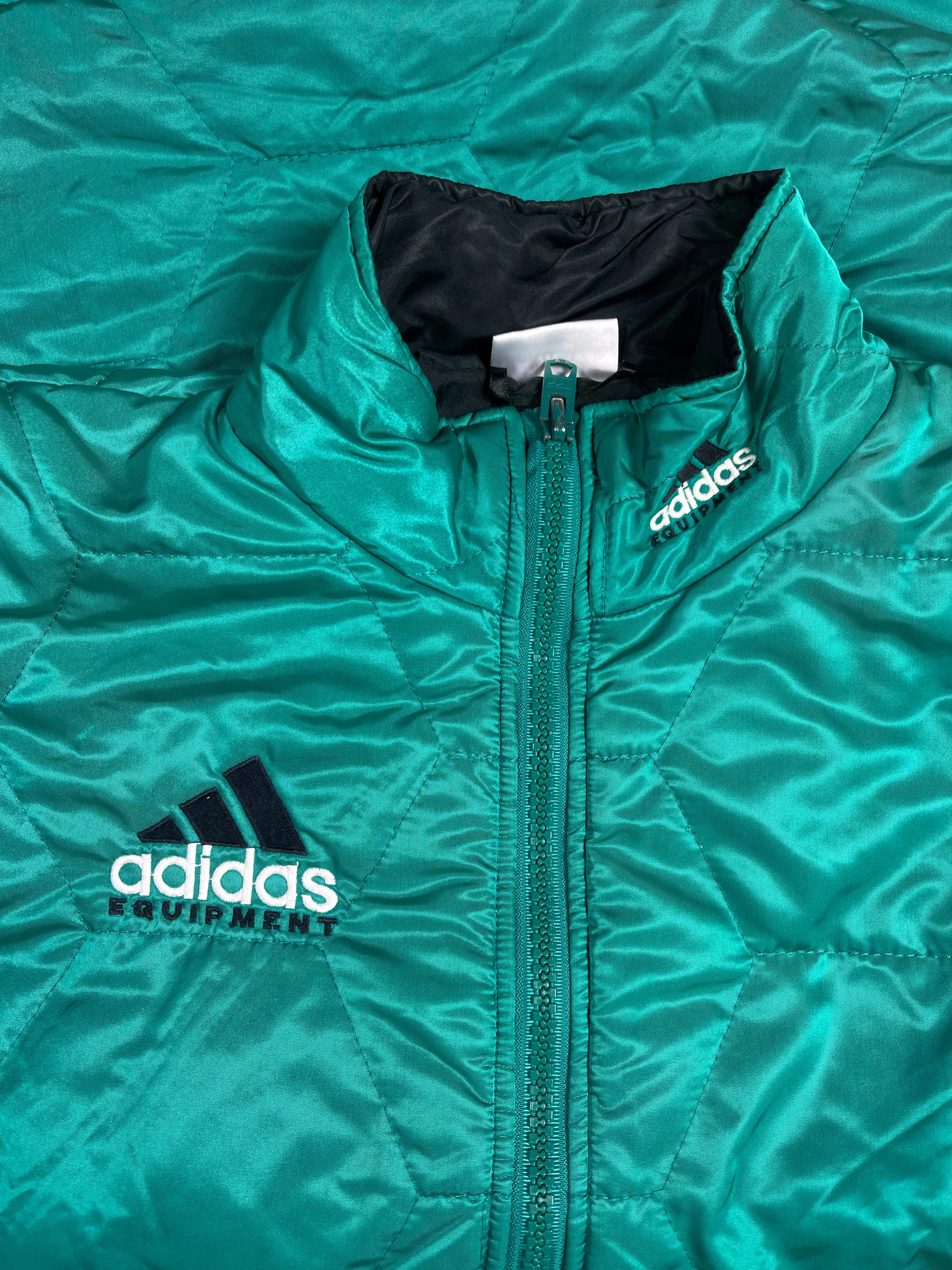 Vintage 90's Adidas Equipment Parka Jacket Coat Quilted Green Size L-XL